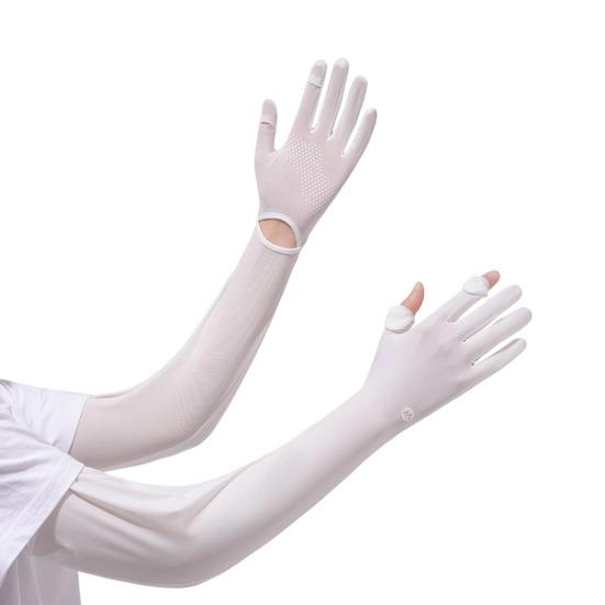 Sun Protection Long Sleeves Anti-Slip Finger UV Gloves Cooling Arm Palm Full Protection