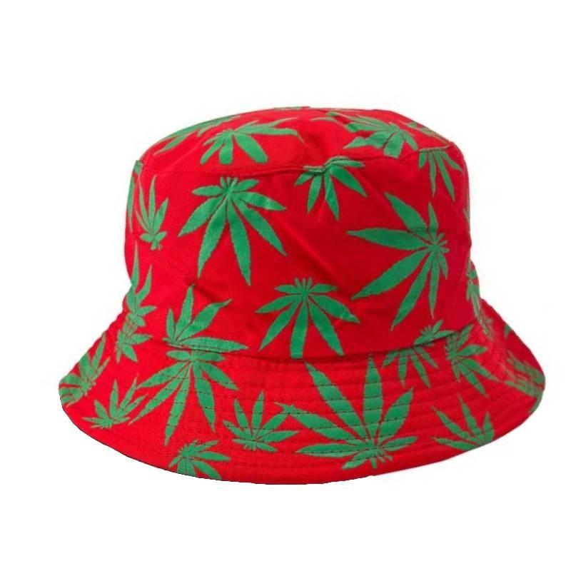 

Лист Клена Принт Двусторонняя Шляпа Рыбака Защита от Солнца Уличные Подарочные Кепки Red