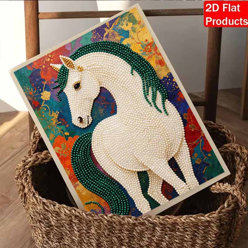 5D Pearl Painting Handmade DIY Elegant Horse Home Office Desktop Decoration Painting