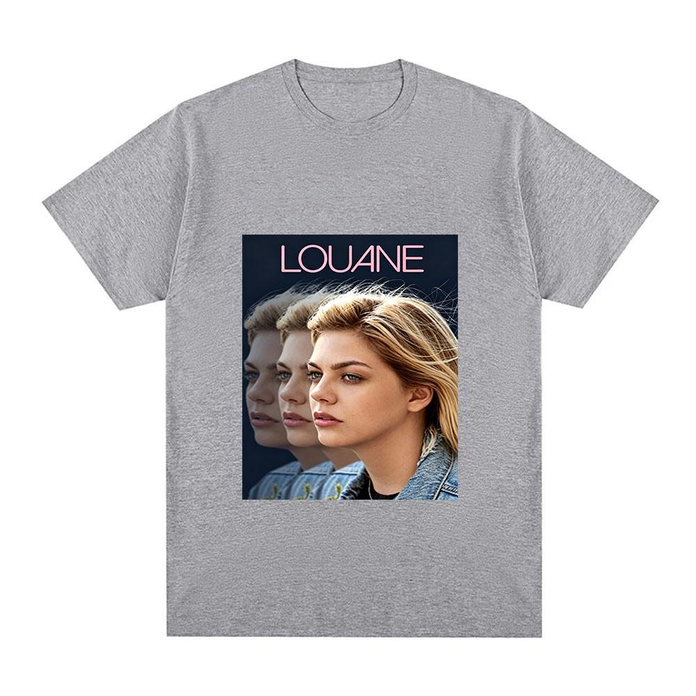 Louane Maglietta 100% Cotone Classica con Stampa Grafica Uomo e Donna Casual Morbida Streetwear Moda Girocollo Top per Adulti Estate