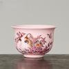 3pcs 65ml Pink Ru Yao Persian Cat Chinese Tea Cup Ru Kiln Ceramic Opening Beautiful Teacup Flowers Teaware Tea Ceremony