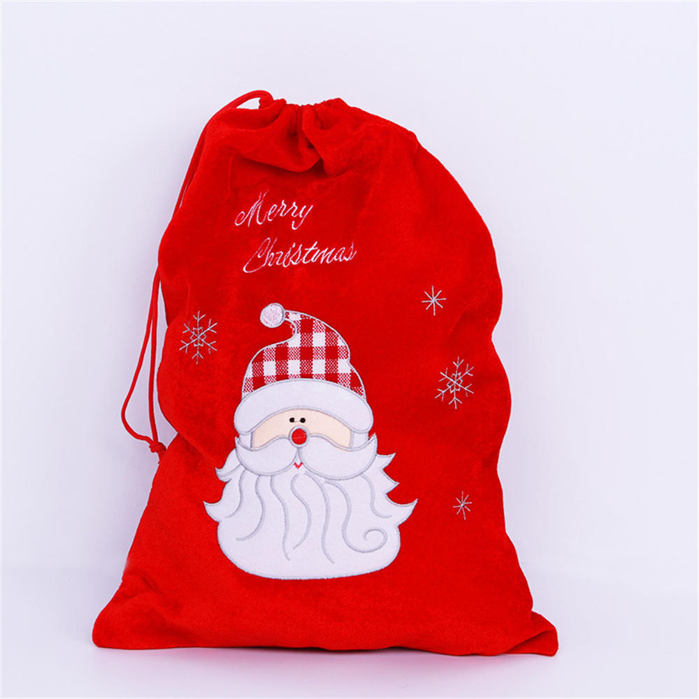 

1 шт. різдвяних мішків. Червоні оксамитові сумки для Санта-Клауса зі шнурком. Великі різдвяні сумки для зберігання подарунків для святкових вечірок.