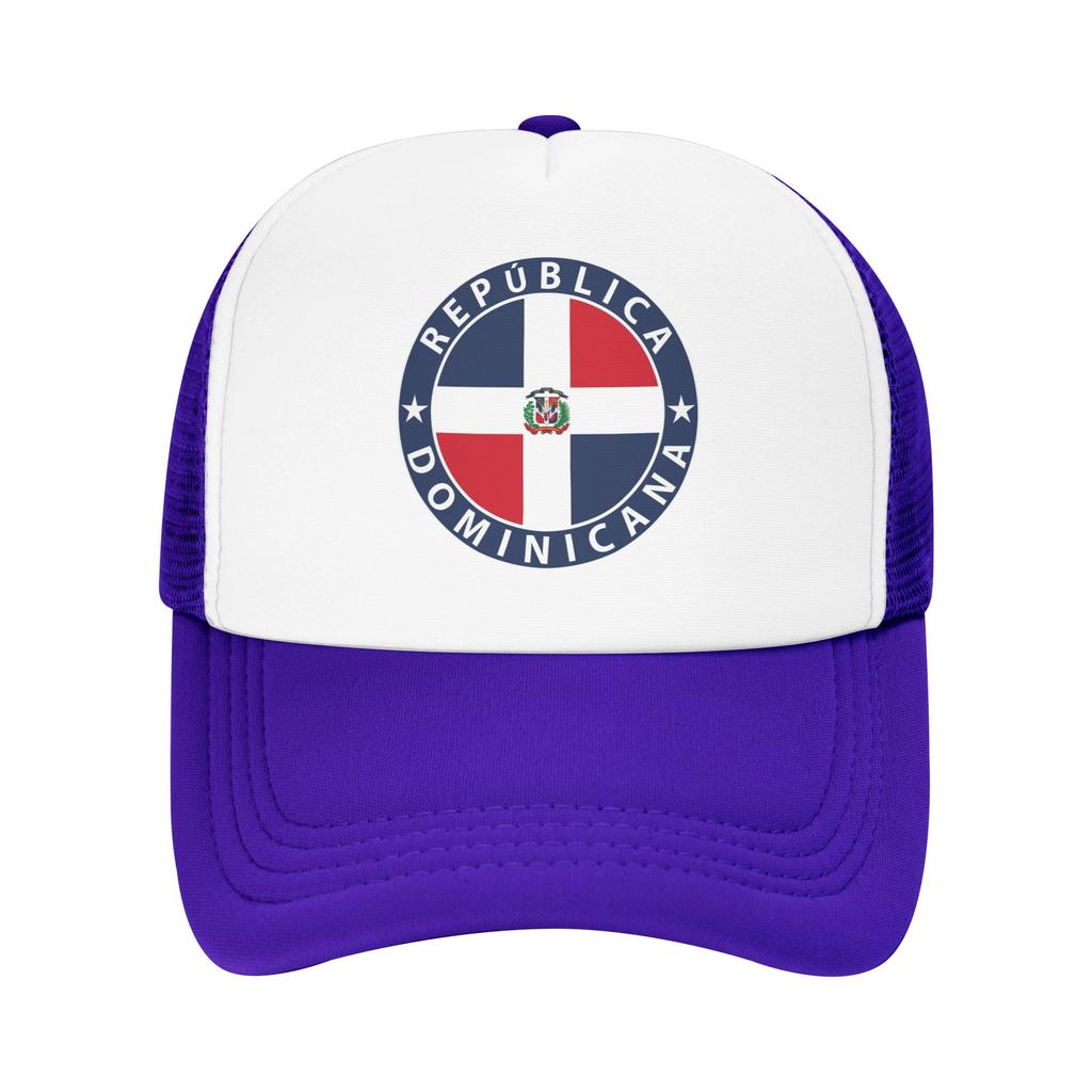 Dominikanische Republik Dominikanische Flagge Mesh Baseballkappe Lässige Trucker-Mütze Mütze Verstellbar Polyester Sonnenhüte Sommer Trucker-Hüte
