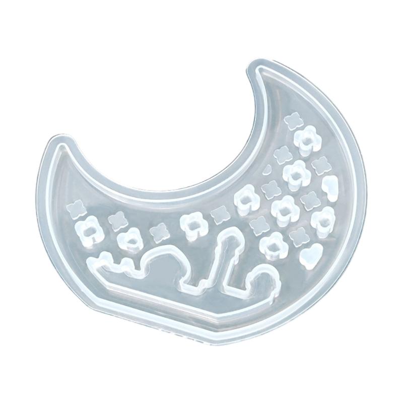 House Moon Shape Silicone Molds for Candle Holder Gypsum Decoration Silicones Tealight Holder Molds Epoxy Resin Molds