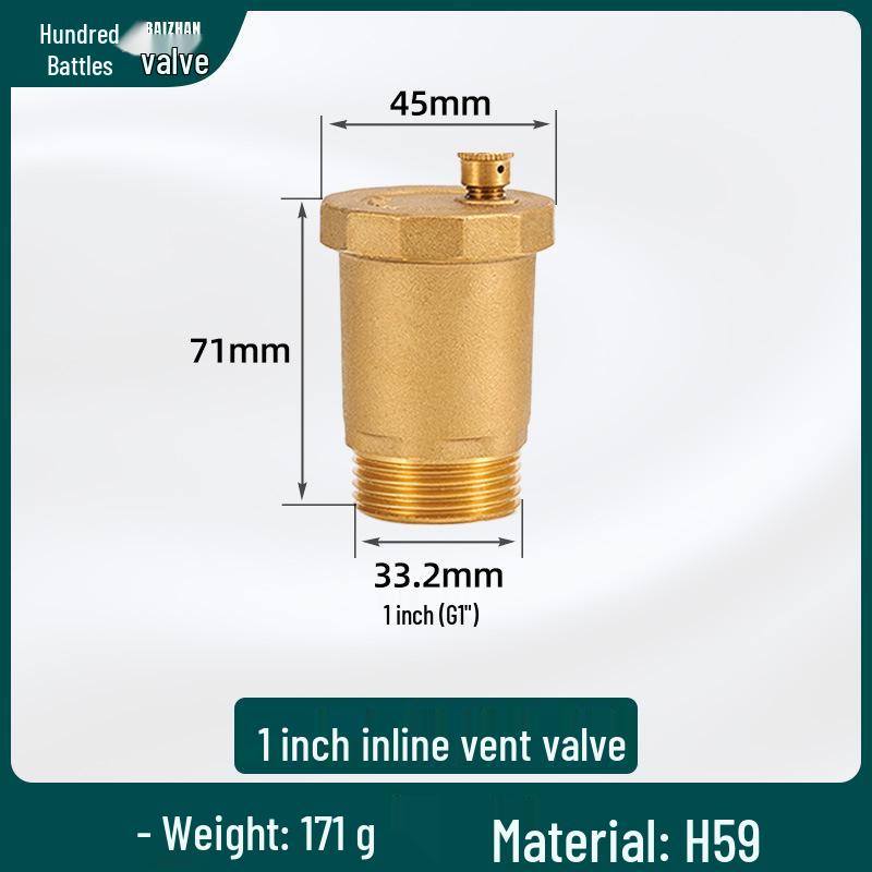Válvula Automática de Purga de Aire de Latón para Tuberías de Agua y Sistemas HVAC - Válvula de Purga/Liberación 1/2", 3/4", 1"