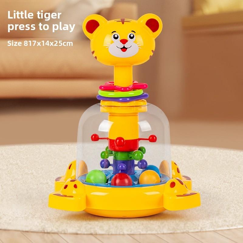 Baby Educational Push Giraffe Jumping Ball With Rolling Beads For Kids Playroom