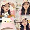 HelloKitty Sonnencreme leere Kopfbedeckung süße leere Kopfbedeckung Sonnenschutz Gesicht zeigen kleines Cartoon-Mädchen kt Katze Sonnenhut