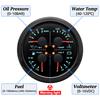 7 Color LED MultiFunction 85mm Gauge Oil Pressure+Water Temperature+Fuel Level Gauge+Voltmeter with Sensor 0-190ohm Auto Car 12V