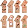 100 pezzi Etichette di Buon Natale Carta Kraft Etichetta regalo Fai da te Etichette appese Confezione regalo Decorazione Carta regalo Bomboniere natalizie Forniture