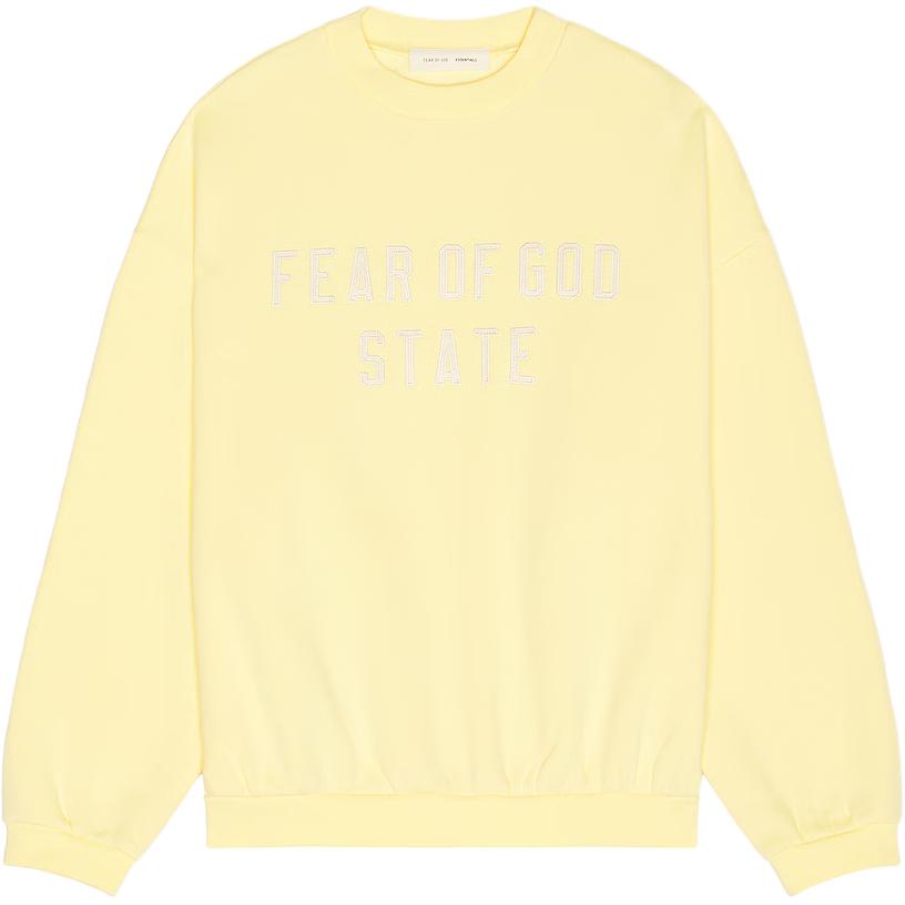 

Fear of God Essentials 90s Свитшот с круглым вырезом Садовый желтый Унисекс Топы 192SP256558F M