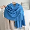 Classic Solid Tassel Scarf Men Women Fall Winter Imitation Cashmere Thick Versatile Shawl Causal Wrap Warm Muffler Male Female
