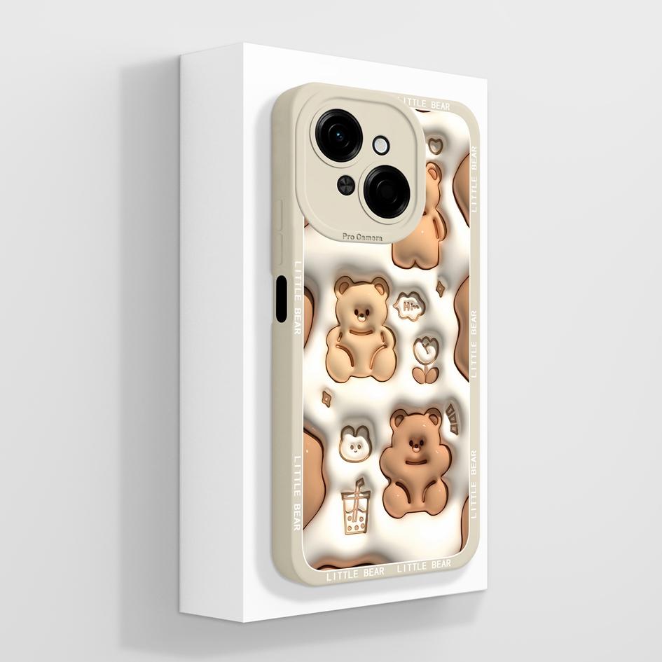 

Для Tecno Pova 4 5 6 Pro Neo 3 Pop 8 9 чехол для телефона жидкий силикон модный маленький медведь милый пухлый кот мягкая защита камеры телефон сумки для Tecno Capa Tecno Pova 6 Pro 5G