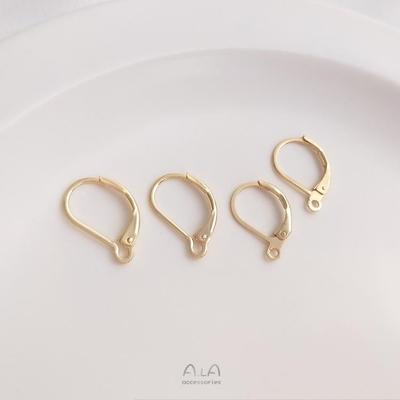 14K Gold-Filled Spring-Back French Ear Hooks with Loops for DIY Jewelry