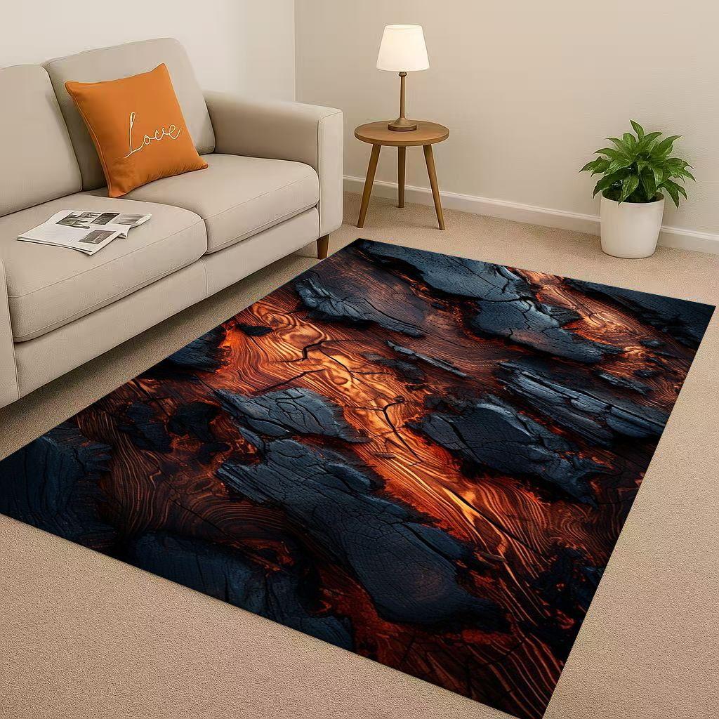 Retro Wood Grain Tree Growth Ring Brown Gray Living Room Non Slip Area Rug Carpet for Bedroom Playroom Sofa,Home Decor Doormat