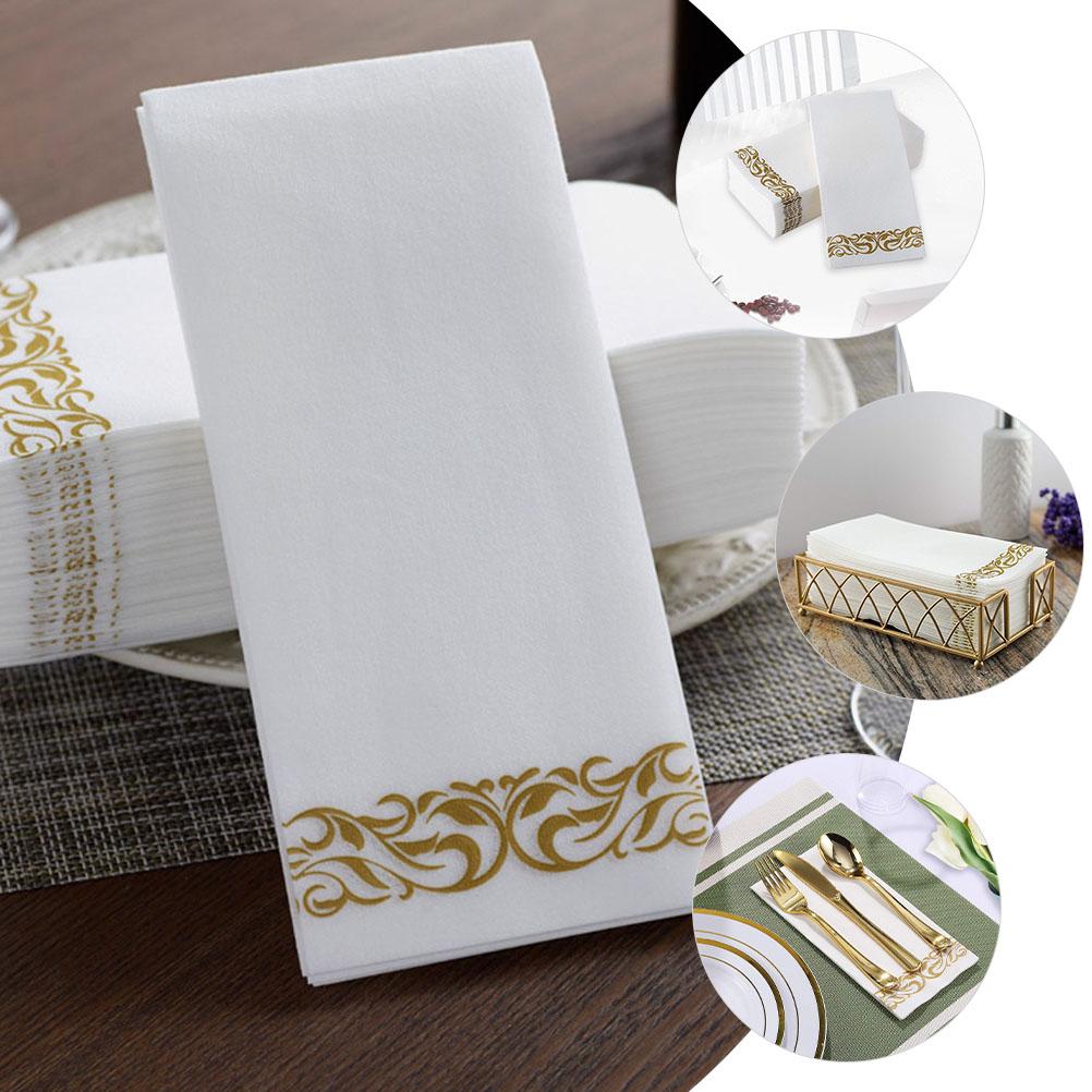 25 Pezzi Tovaglioli Dorati Antipolvere Usa e Getta Tovaglioli di Carta per Cena Matrimonio Festa Banchetto Decorazioni Sicuri Delicati sulla Pelle Igienici