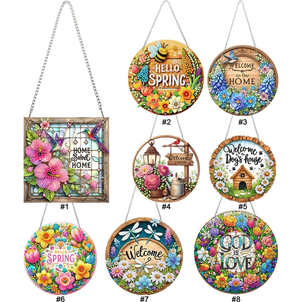 DIY 2D Flache Acryl Diamantmalerei Kits Speziell geformte Diamantkunst Anhänger für Heimdekoration und Geschenk