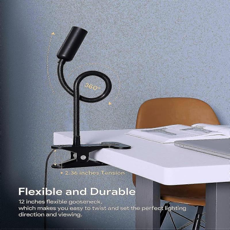 Clip On Light, Dimmable Aluminum Reading Lamp, Eye Protection Book Clamp Lamp, Clip On Lamp Compatible Desk Bedside Bed Headboard Or Deep Focus, Flexi