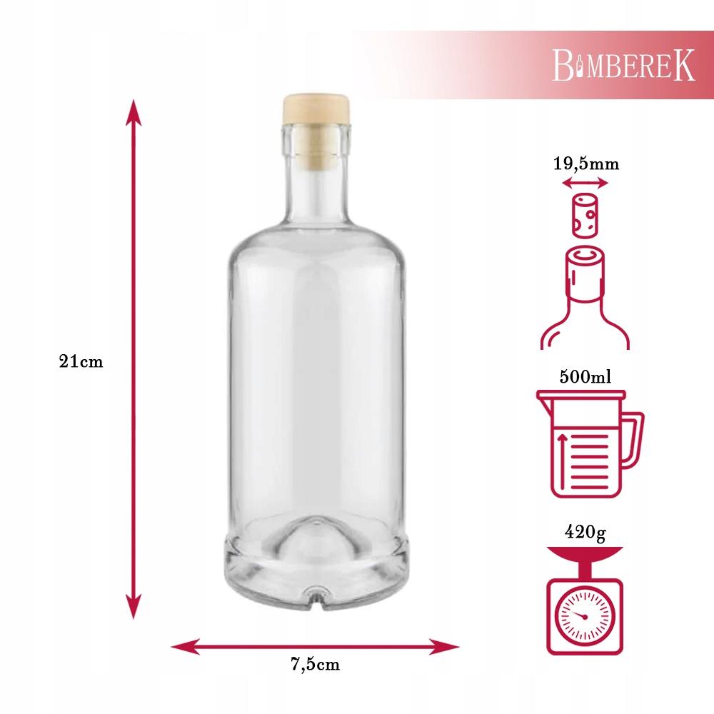 Butelka Tadek 500Ml Butelki Szklane Na Prezent Nalewki Bimber Likier 0,5L