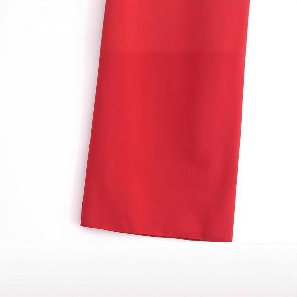 2025 Spring Women's European & American Style Slim-Fit Asymmetrical Metal Embellished Dress