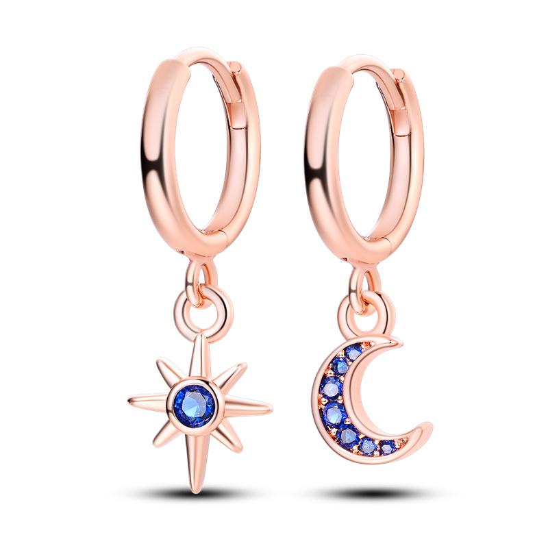 925 Silver Geometric Rose Gold Drop Earrings For Women Elegant Fashion Jewelry S925 Fine Gifts