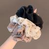 Gentle Polka Dot Pearl Yarn Gradient Large Scrunchie Elegant Bun Ponytail Hair Tie Women Hair Accessories