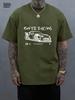 New Model Stereoscopic Men's Graphic Print Short Men's Vintage Classic Car Hand-painted Print T-shirt American Ret
