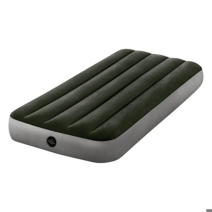 Matelas Gonflable - Intex - 1 Place - PVC - Vert - Camping