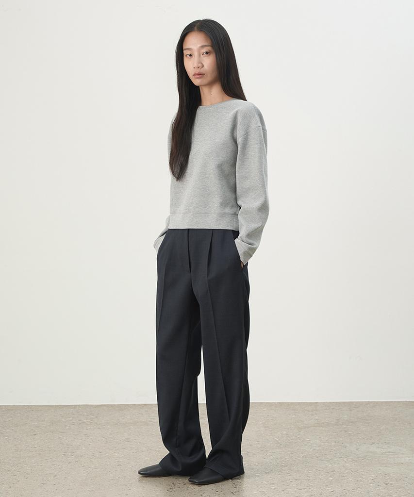 Leopeusaideuhwaiteulabel Summer Wool Pants Dark Navy