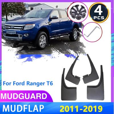 4PCS Car Mud Flaps for Ford Ranger T6 P375 2011~2018 2012 2013 2014 2015 Mudguard Splash Guards Fender Mudflaps Auto Accessories