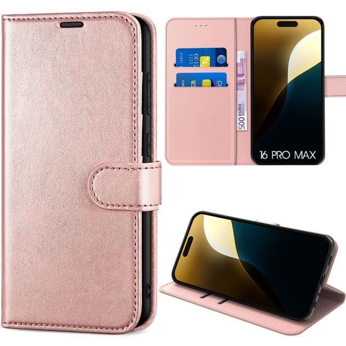 Coque - E.F.CONNECTION - iPhone 16 Pro Max - Synthécuir - Souple - Fentes pour cartes