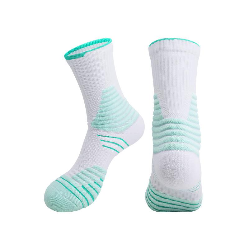High-Top Basketball Socks Actual Combat Long-Tube Badminton Towel Socks Sweat-Absorbing Zhongbang Running Socks Medium-Tube Sports Socks