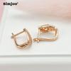 SIMJOO Módní zirkonové náušnice pro ženy barva růžového zlata dutý krystal