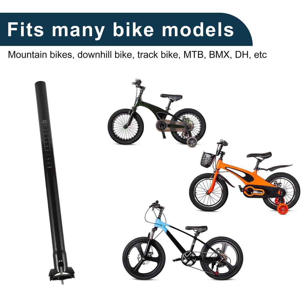 TUCKBOLD Carbon Fiber Bicycle Seatpost, Shock Absorbing, Gloss Black, 27.2x450mm, 1 Piece