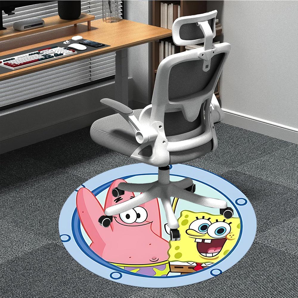 

1 шт. Круглый ковер Губка Боб и Патрик для офиса, Домашний коврик, Подходящий для офиса, спальни, гостиной, Декор для дома, Декор комнаты, Offic a0928114 80cm by 80cm