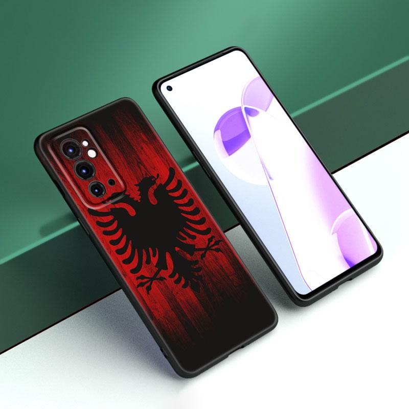 Albania Flag Black Silicone Phone Case For OnePlus 9R 10R 11R 12R ACE 2 Pro 2V 3V Nord CE 2 3 Lite 4 N10 N20 N30 SE 5G