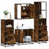 VidaXL 4-piece Bathroom Furniture Set Smoked Oak Engineered Wood, Bathroom Cabinet, Storage Cabinet of 3301247