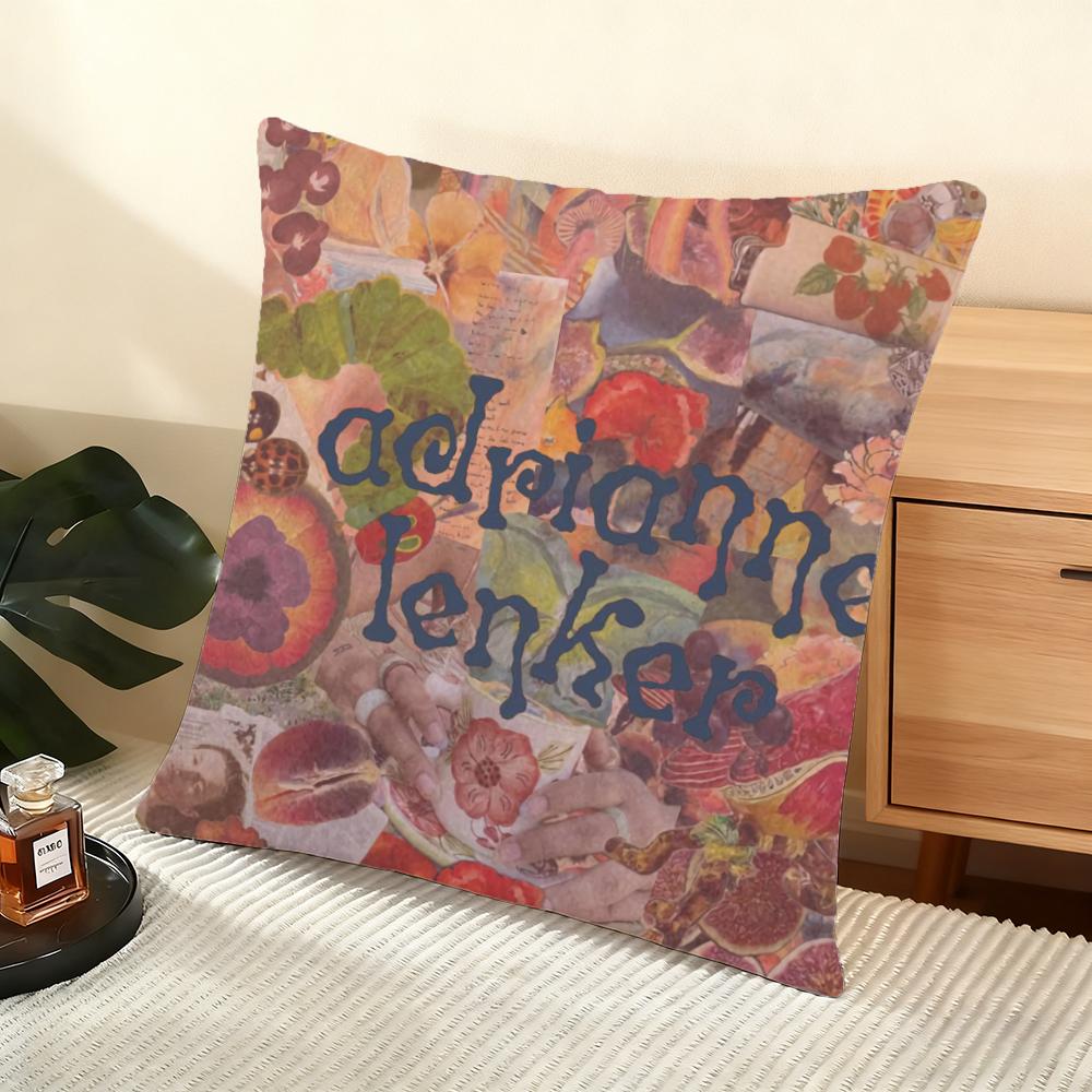 Cushion Cover Silky Short Plush Home Sofa Cushion Cover - Invisible Zipper Home Decoration Adrianne Lenker -Songs Album Art