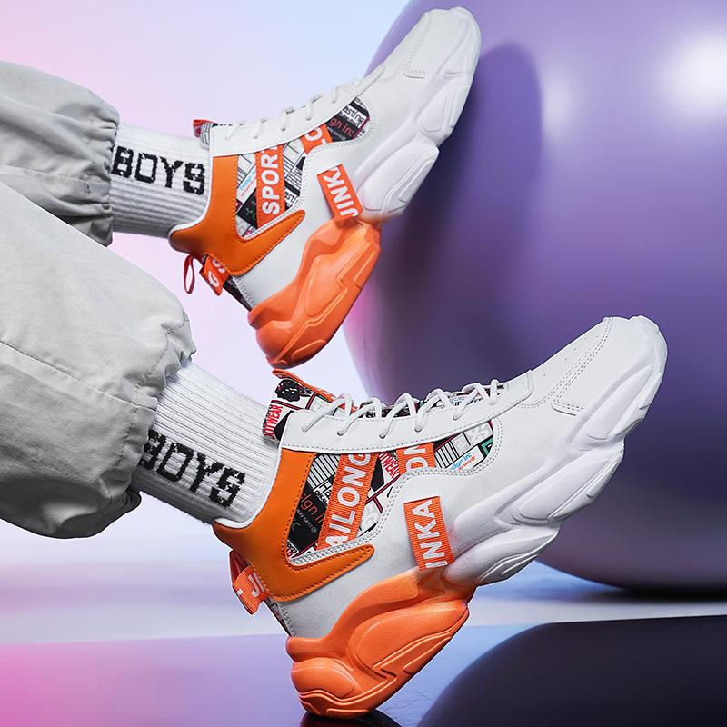 Couple Dad Shoes Large Size New Trend Sports Fashion Casual Running Shoes High Top Thick Sole