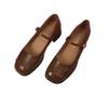 Enkele schoenen lente en herfst nieuwe Mary Jane temperament damesschoenen modieuze veelzijdige retro ondiepe mond leren schoenen