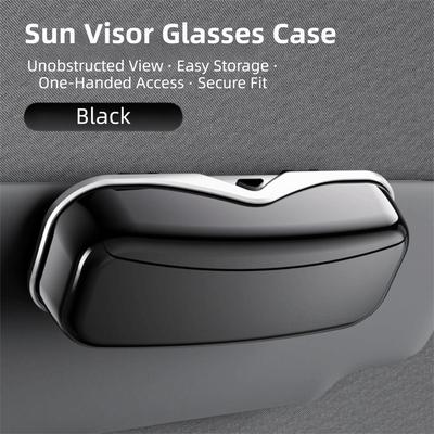 Premium Car Visor Glasses Case Flocking Inner ABS Auto Sunglasses Organizer Stable Storage Eyeglasses Protection Box Vehicle