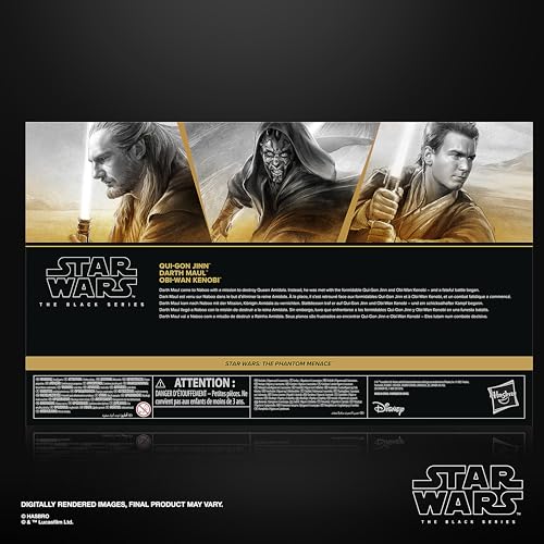 Star Wars Black Series Qui-Gon Jinn, Darth Maul, and Obi-Wan Kenobi Star Wars: The Phantom Menace 6-inch Action Figures