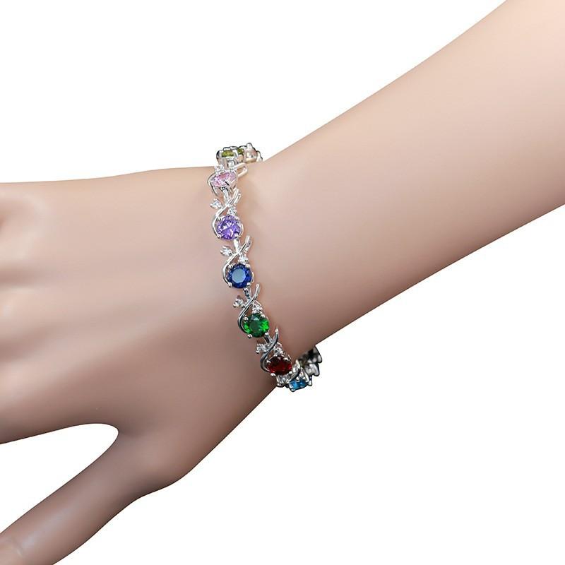 Šviežių slyvų žiedų cirkonio apyrankė moterims Kūrybinga cirkonio universali apyrankė Daugiaspalvė