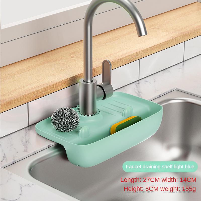 

Водоотталкивающая подставка для крана, водосборный коврик для раковины, противоскользящий коврик для столешницы, тряпка для кухни, губка для протирания, полка для хранения стоков