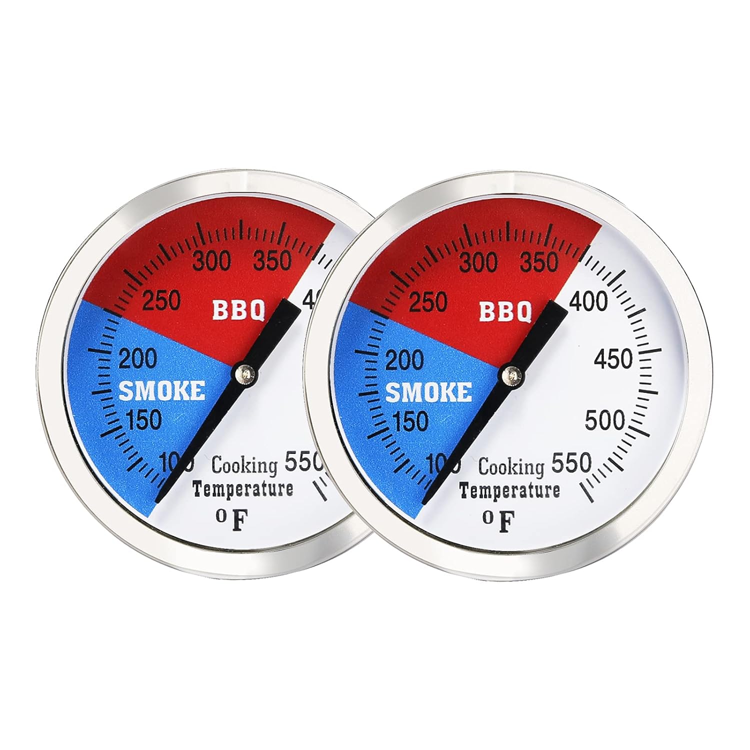 Solimeta 3 Inch Barbecue Thermometer, BBQ Smoker, Grill Thermometer, Smoke Temperature Gauge, Stainless Steel Temp Gauge, 2 Pack 3 Inch