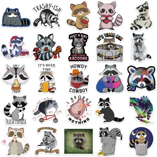 50Pcs Graffiti Stickers Self-adhesive Waterproof Strong Stickiness Exquisite Pattern Wide Application Decorative PVC Lovely Cartoon Animal    Supplies
