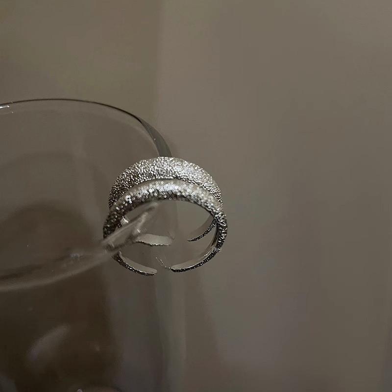 Elegant Geometric Copper Ring For Women Adjustable Size Trendy Couple's Accessory