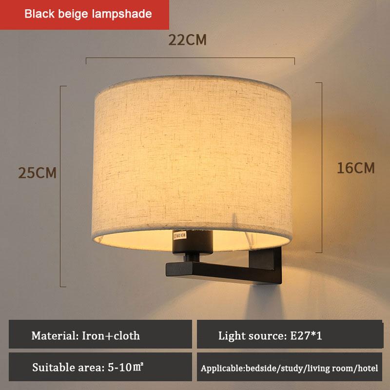 New Hotel Bedside Lamp Reading Lamp Chinese Style Living Room Bedroom Hallway Staircase Wall Lamp Warm Cloth Cover Wall Light