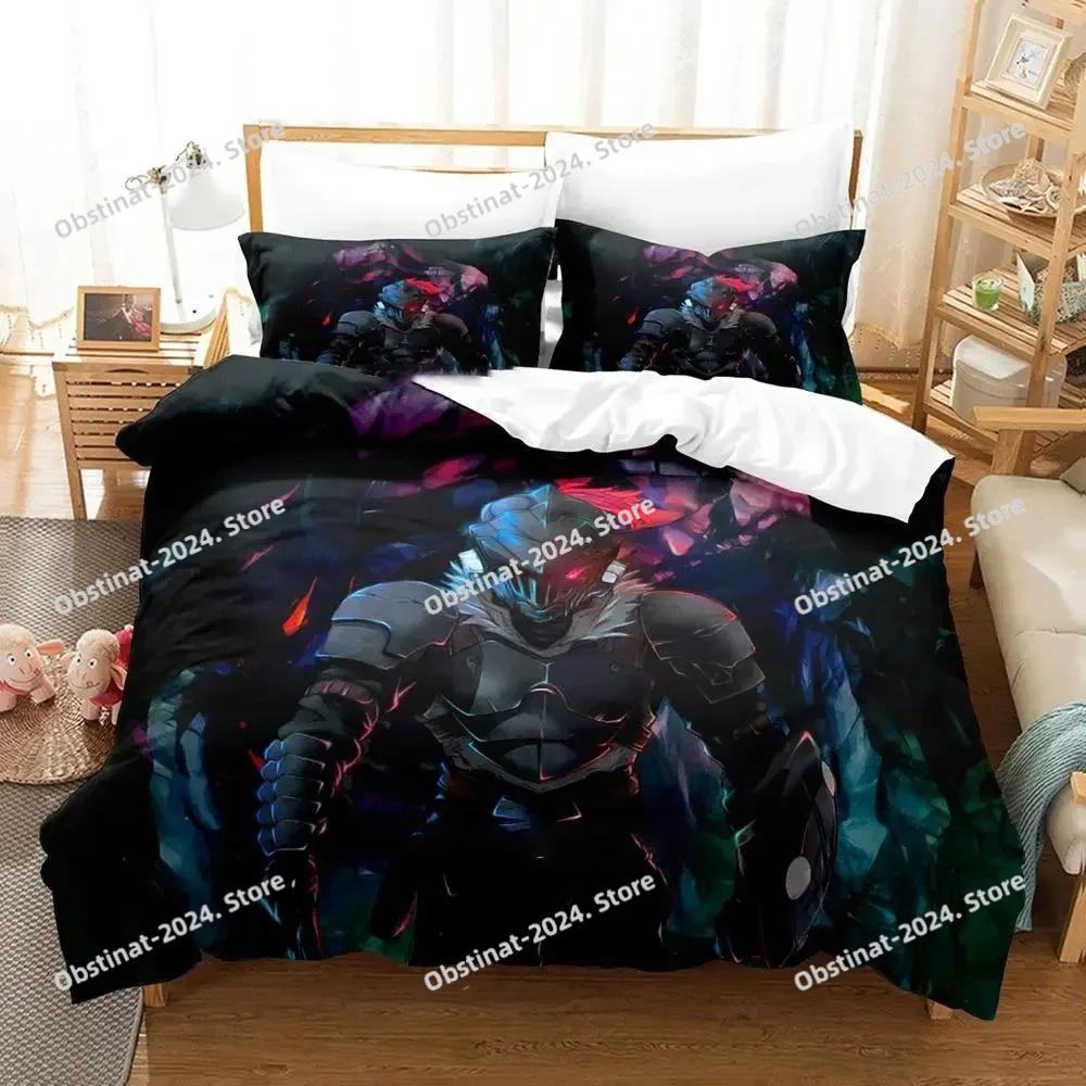 3D Anime Goblin Slayer Bedding Set Printed Bed Set Duvet Cover Sheet Pillowcase Bed Soft Quilt Cover Full Queen King Size