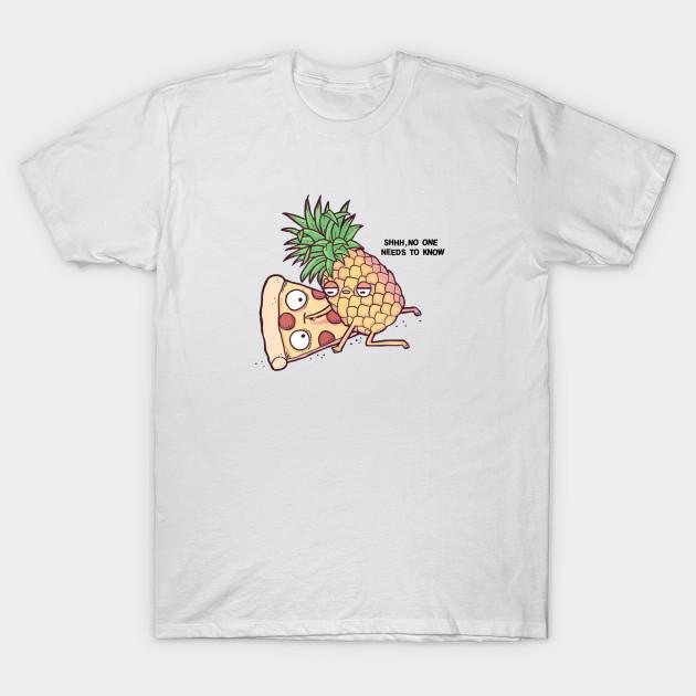 Men Black Print T-shirt Demetri S Pineapple Pizza Shirt No-Cut Transfer Paper Print Cotton Tshirt M белый