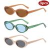 3pcs Fashion Small Oval Sunglasses Women Classic Brand Vintage Men Sun Glasses UV400 Female Shades Lady Goggle UV400